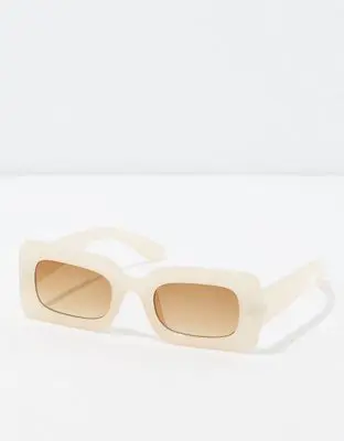American Eagle O Cream Rectangle Sunglasses. 1