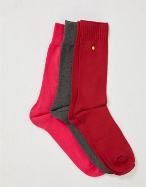 3 lü Paket Erkek Soket Çorap Desenli