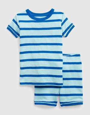 babyGap Organic Cotton Stripe PJ Shorts Set blue