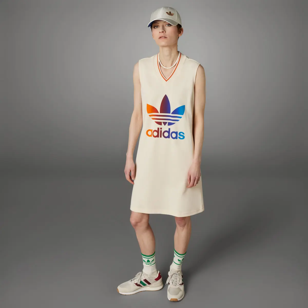 Adidas Adicolor 70s V-Neck Dress. 1