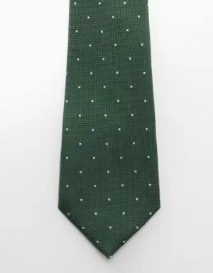 Tie with micro polka-dot structure