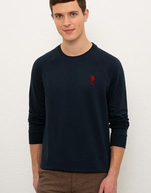 Erkek Lacivert Basic Sweatshirt