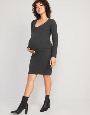 Old Navy Maternity Long-Sleeve Jersey-Knit Bodycon Dress gray