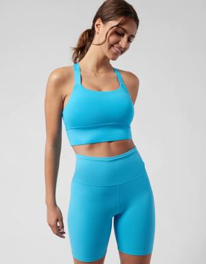 Athleta Warrior Longline Bra D&#45DD+ blue