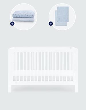 babyGap Charlie Crib with Blue Stars and Stripes Bedding Bundle white