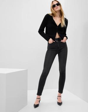 Sky High Rise True Skinny Jeans black