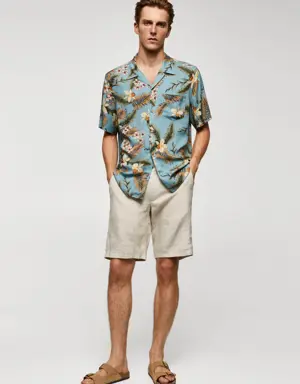 Regular fit Hawaiian print shirt