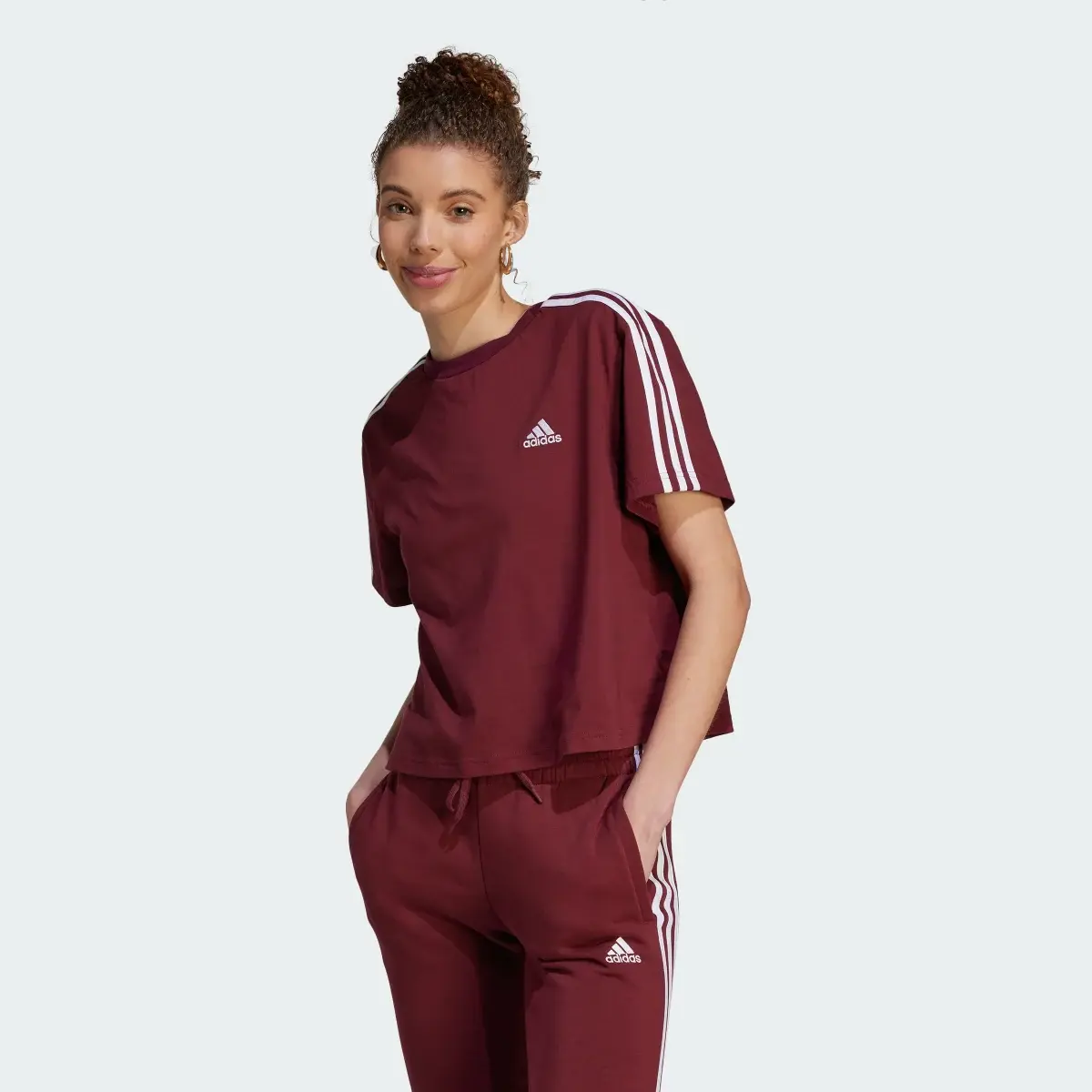 Adidas T-shirt Essentials 3-Stripes Single Jersey Crop. 2