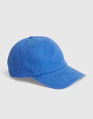 Gap 100% Organic Cotton Washed Baseball Hat blue