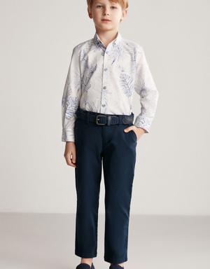 Lacivert Yazlık Çocuk Chino Pantolon