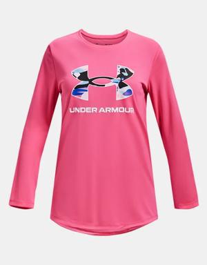 Girls' UA Tech™ Big Logo Print Fill Long Sleeve