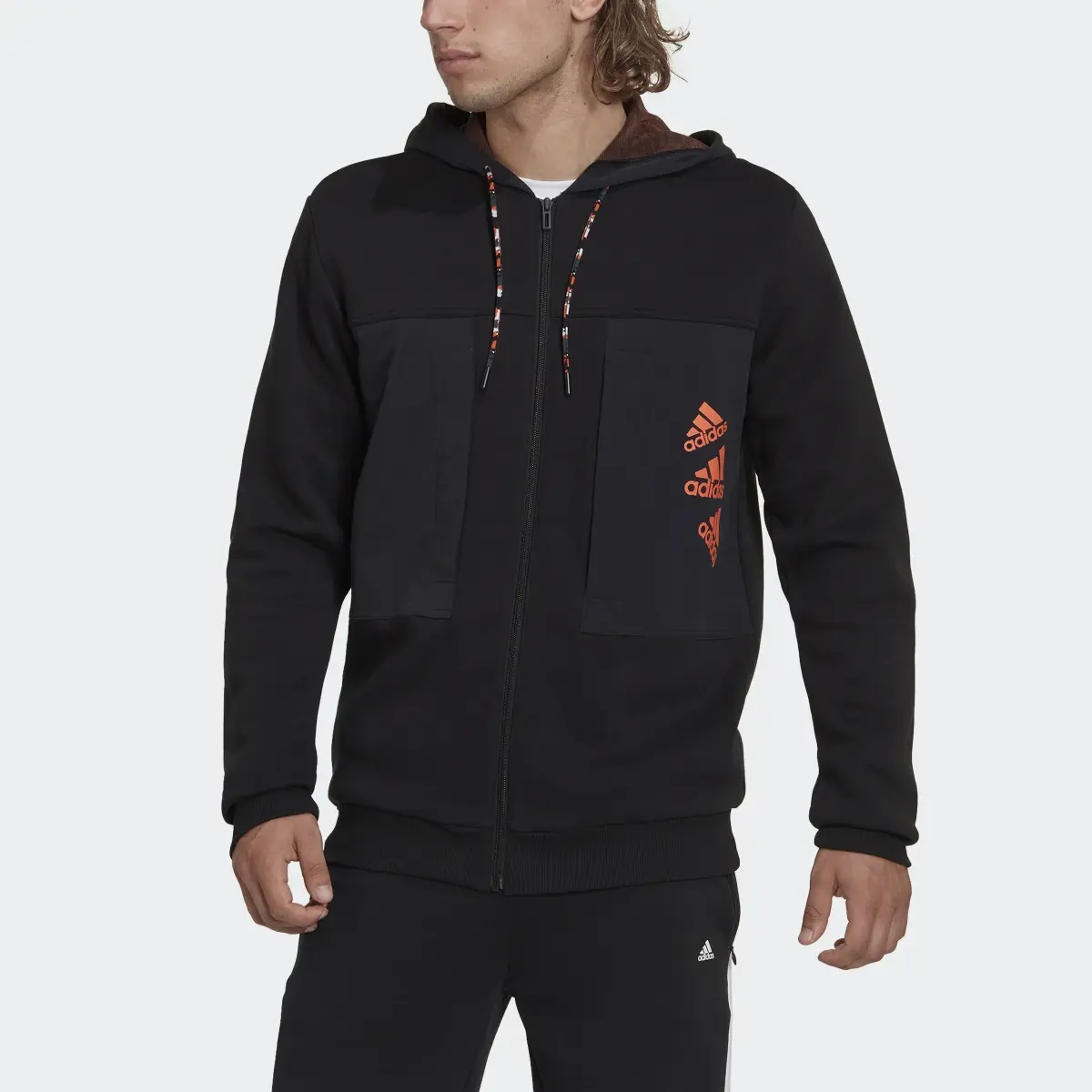 Adidas Chaqueta con capucha Essentials BrandLove Fleece. 1