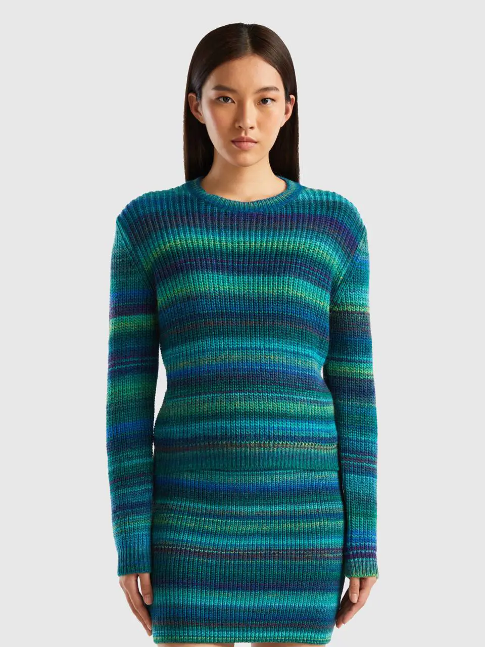 Benetton multicolor striped sweater. 1