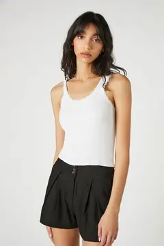 Forever 21 Forever 21 Linen Blend High Rise Shorts Black. 2