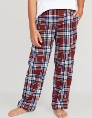 Straight Printed Flannel Pajama Pants for Boys red