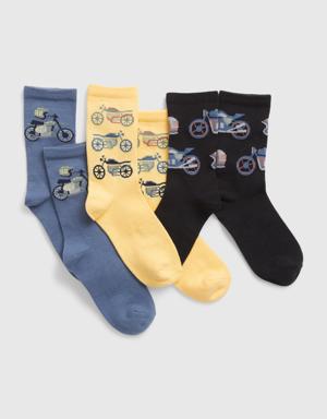 Kids Bike Crew Socks (3-Pack) multi