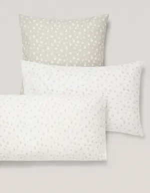 Floral design cotton pillowcase 45x110cm