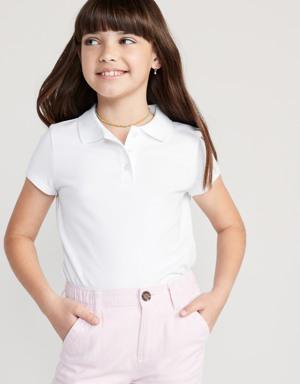 Uniform Pique Polo Shirt for Girls white