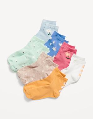 Printed Crew Socks 7-Pack for Girls multi