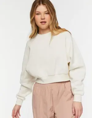 Forever 21 Fleece Crew Pullover Cream