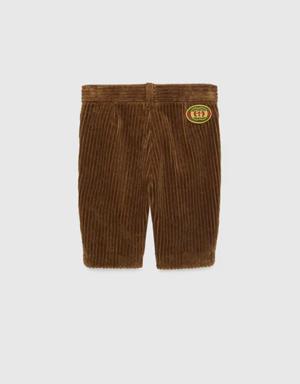 Baby corduroy velvet pant with patch
