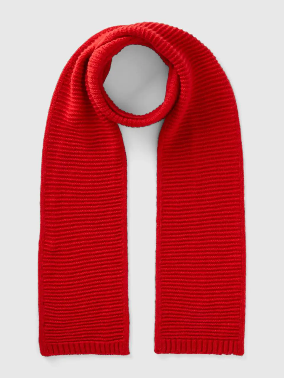 Benetton knit scarf in stretch wool blend. 1