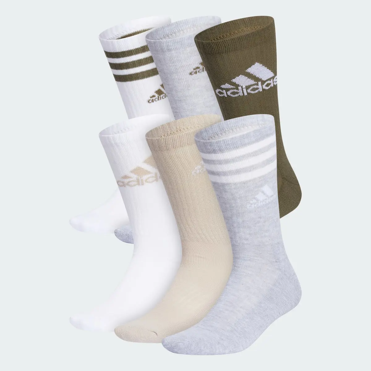 Adidas Cushioned Mixed Crew Socks 6 Pairs. 2