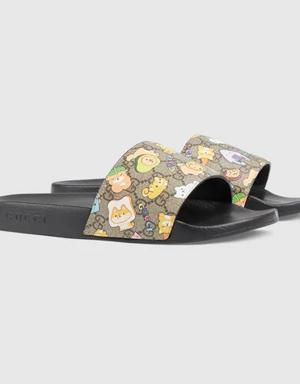 Men's Web animal print slide sandal