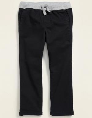 Skinny Built-In Flex Rib-Waist Khakis for Toddler Boys black