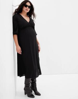 Gap Maternity Wrap Midi Dress black