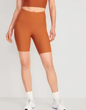 High-Waisted PowerSoft Biker Shorts for Women -- 8-inch inseam yellow