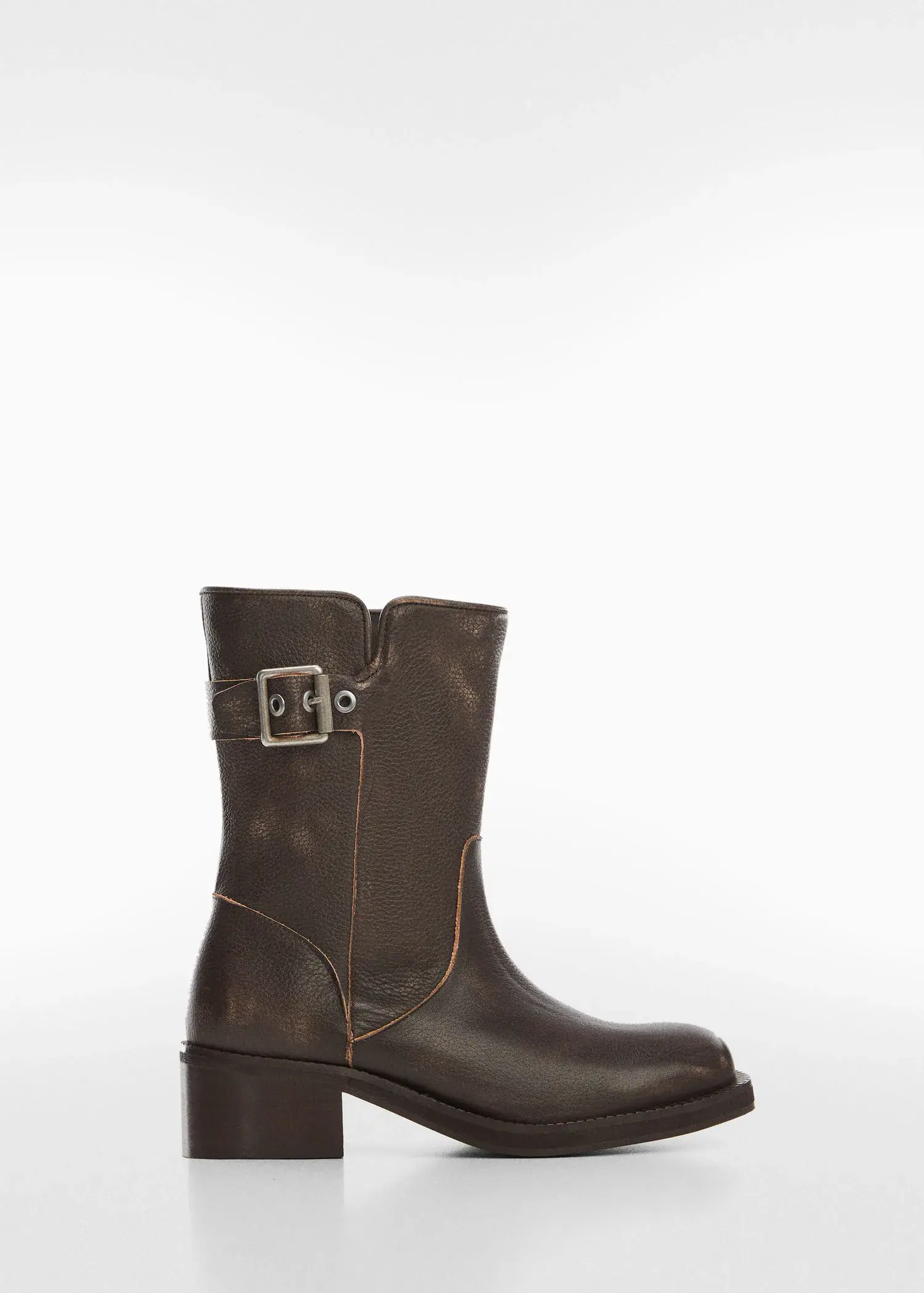 Mango Leather biker ankle boots. 1