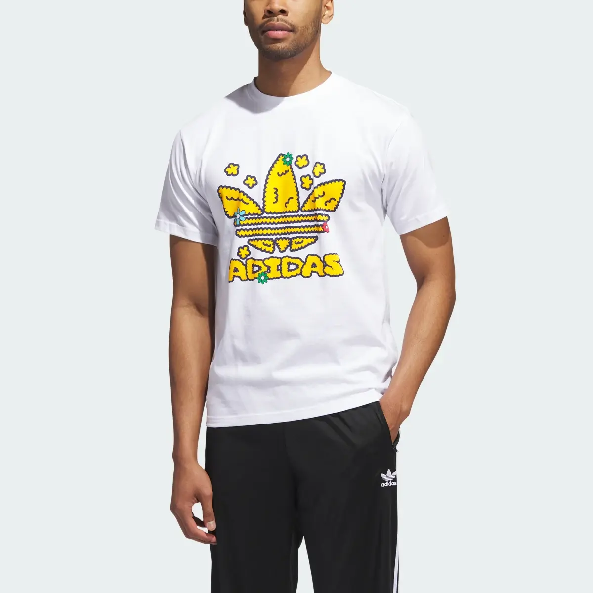 Adidas Collegiate Stacked Trefoil Tee. 1