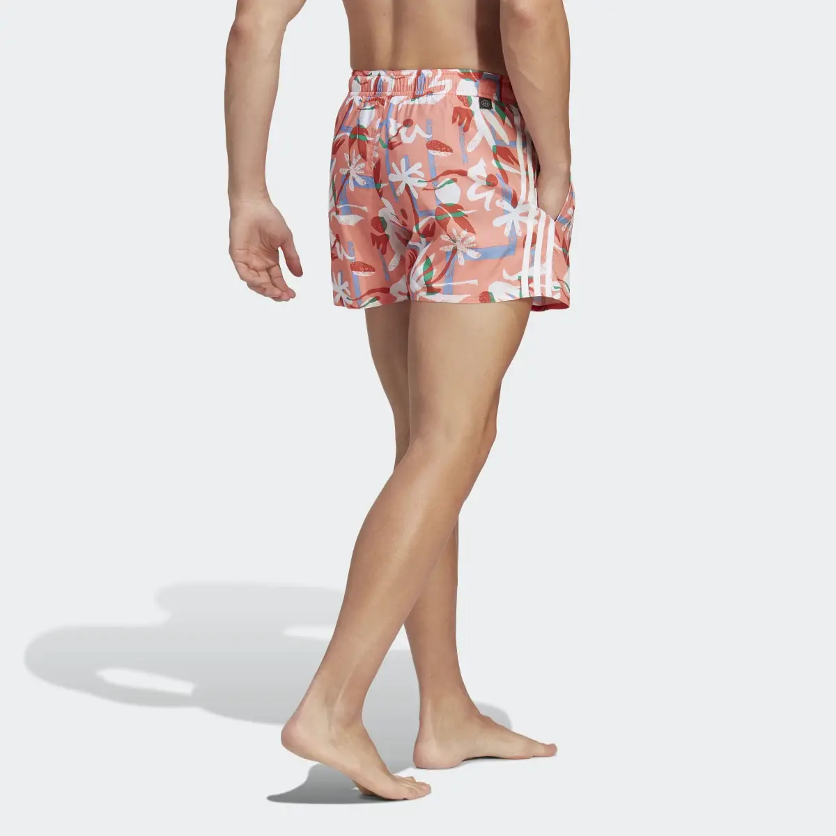 Adidas Seasonal Floral CLX Very Short Length Swim Shorts. 2