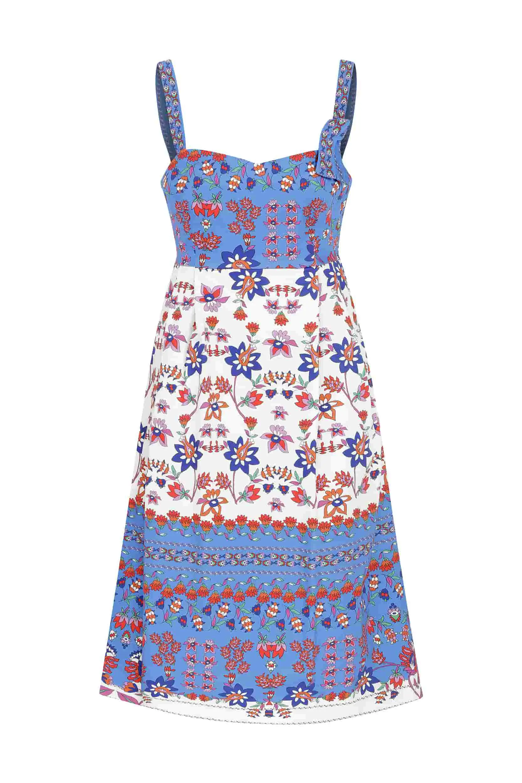 Roman Blue White Floral Dress - 2 / Original. 1