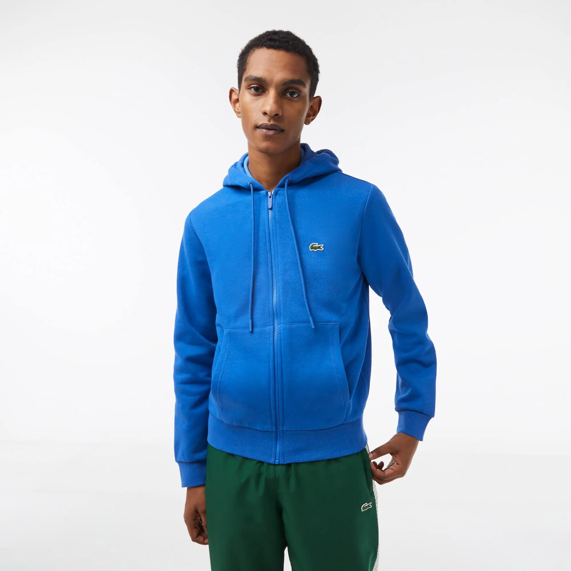 Lacoste Men's Lacoste Kangaroo Pocket Fleece Zipped Jogger Sweatshirt. 1