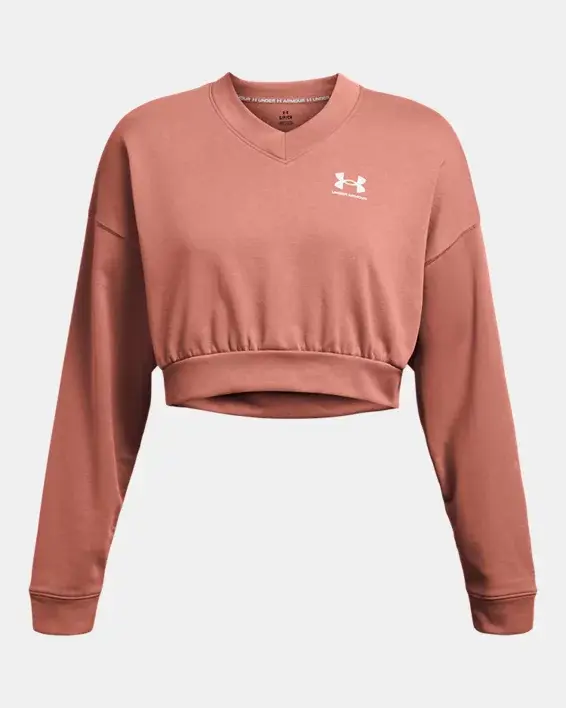 Under Armour Women's UA Rival Terry Oversized Crop Crew. 3