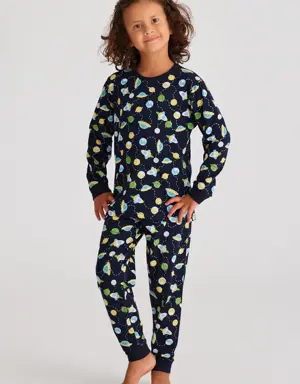 Space Erkek Çocuk Pijama Takımı Lacivert