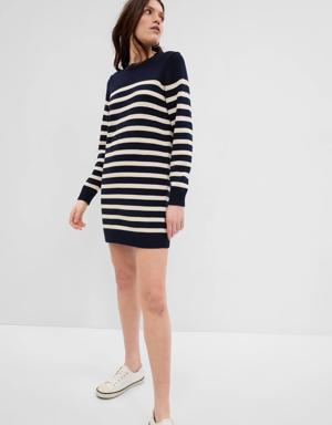 Stripe Mini Sweater Dress blue