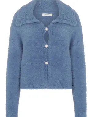 Basic Blue Knitwear Cardigan - 1 / BLUE