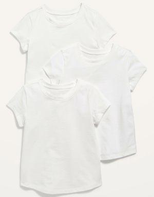 Unisex 3-Pack Long & Lean Short-Sleeve T-Shirt for Toddler white