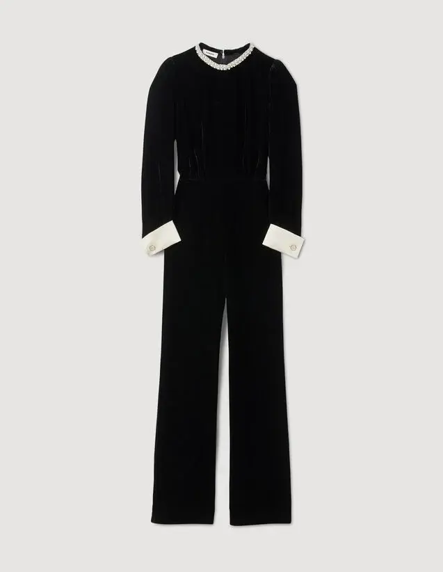 Sandro Velvet jumpsuit. 2