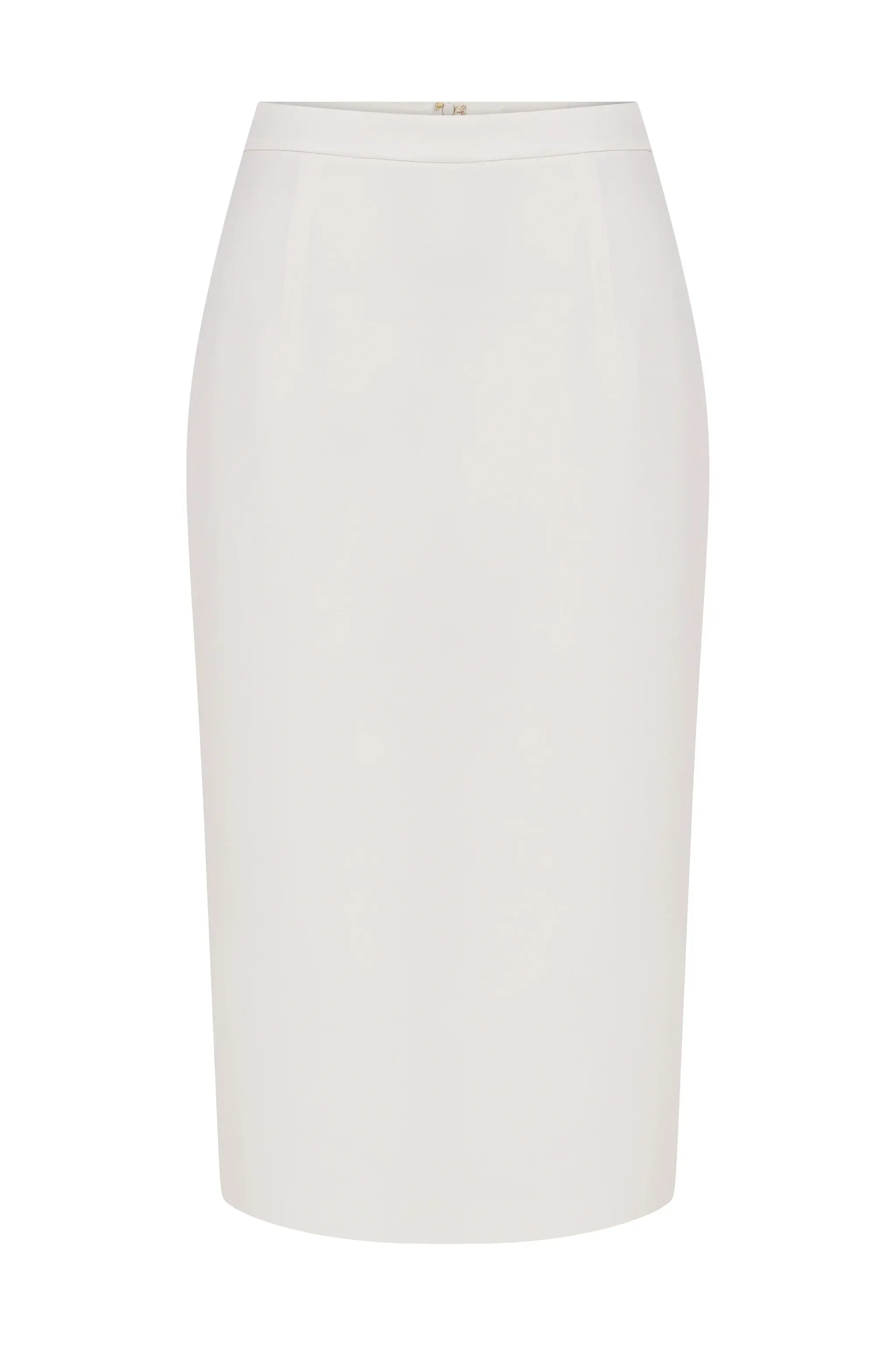 Roman Crepe Midi Pencil Skirt - 4 / Ecru. 1