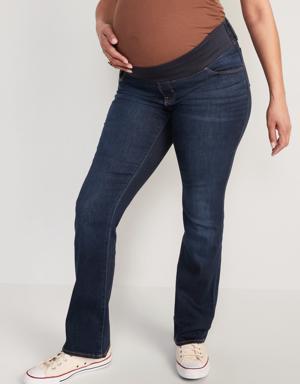 Maternity Front Low Panel Boot-Cut Jeans blue