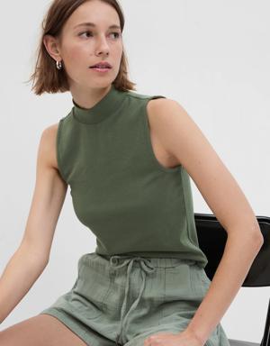 Gap Modern Mockneck Tank Top green