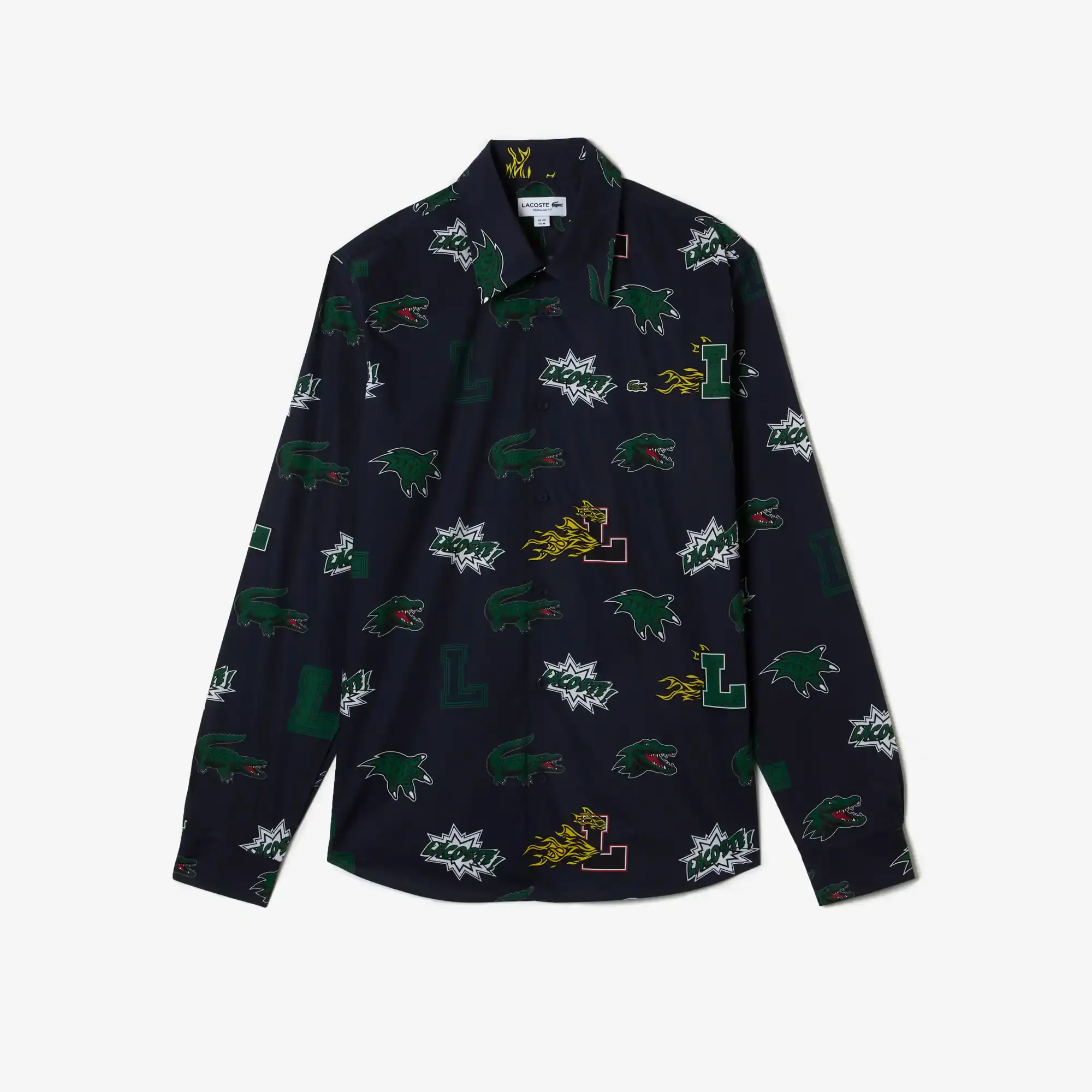 Lacoste Men's Regular Fit Crocodile Print Shirt. 2