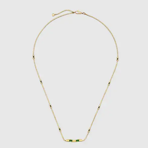Gucci Link to Love baguette tourmaline necklace. 2