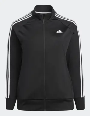 Essentials Warm-Up Tricot Slim 3-Stripes Track Jacket (Plus Size)