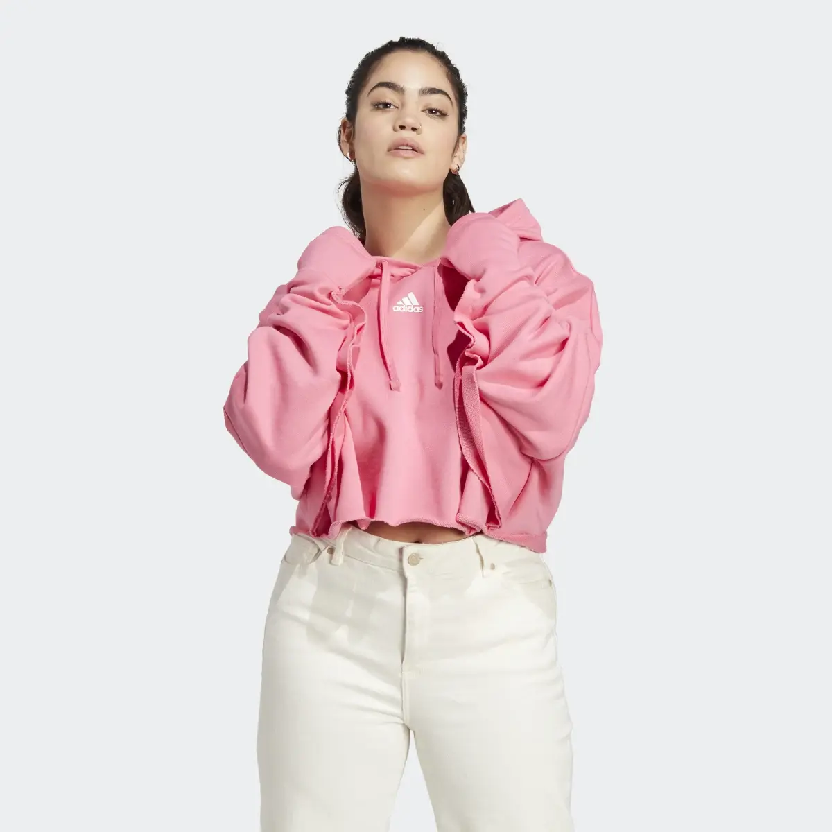 Adidas Collective Power Cropped Hoodie (Plus Size). 2