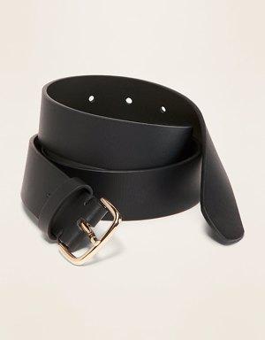 Faux-Leather Belt For Women (1 1/4")